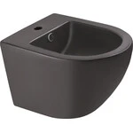Безободковый подвесной унитаз Qtap Robin QT1333046ENRMB New (черный матовый, с сиденьем), фото 2