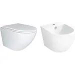 Комплект Qtap Robin QT1333046EUQW47436 (унитаз подвесной Qtap Robin Rimless QT1333046EUQW + биде подвесное Qtap Robin QT1355046FW), фото 