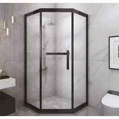 Душевая кабина без поддона 100x100 Asignatura Tinto 49022702 (профиль черный матовый , стекло прозрачное), фото 