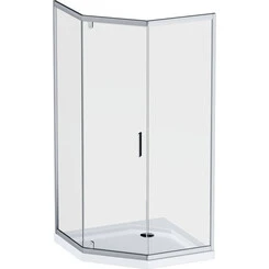 Душевая кабина 90x90 см Am.Pm Gem 5-corner Pivot W90UG-405-090MT (стекло прозрачное, профиль матовый хром, без поддона), фото 