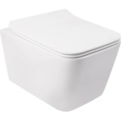 Безободковый подвесной унитаз Qtap Crow QT05335170W (с сиденьем), фото 