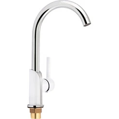 Змішувач для кухні Qtap Grand WCR 007F (білий матовий/хром), фото 