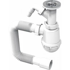 Сифон для кухонной мойки RJ RSK070800 (с дополнительным отводом), фото 