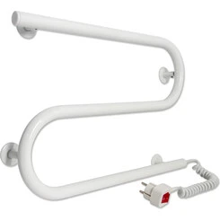 Электрический полотенцесушитель Laris Зебра Змеевик 25 ЧК2 75201018 (500x330, белый глянцевый, правый), фото 