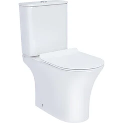 Безободковый унитаз-компакт Qtap Presto QT24221217AW (с сиденьем), фото 