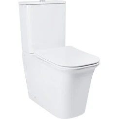 Безободковый унитаз-компакт Qtap Nando QT12221222AW (с сиденьем), фото 