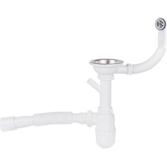 Сифон для кухонной мойки Lidz 60 08 E001 01 ECO (LK01, с дополнительным отводом), фото 