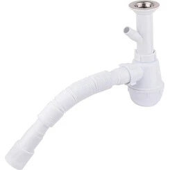 Сифон для кухонной мойки Lidz 60 05 M002 00 (LK04, с дополнительным отводом), фото 