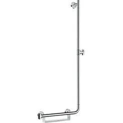 Штанга для душа Hansgrohe Unica Comfort White/Chrome 26404400 (белая/хром, с полочкой, правосторонняя), фото 