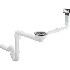 Сифон для кухонной мойки Hansgrohe D14-10 43921800 (с дополнительным отводом), фото 