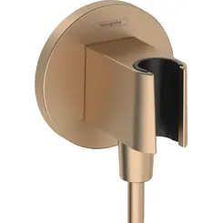 Подключение для душевого шланга Hansgrohe FixFit S Brushed Bronze 26888140 (брашированное бронзовое, с держателем), Цвет производителя: брашированная бронза, фото 