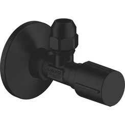 Вентиль кутовий 1/2"x3/8" Grohe QuickFix 220732430 (чорний матовий, з накидною гайкою 10 мм), фото 