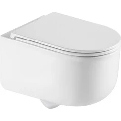 Безободковый подвесной унитаз Qtap Taurus Ultra Quiet QT2433084EUQW (воронкообразный, с сиденьем), Цвет производителя: белый, фото 