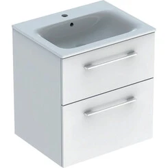 Тумба з умивальником Geberit Selnova Square 501.236.00.1 (60 см, біла глянсова, підвісна), Доступні розміри: 60, Колір виробника: білий глянець, фото 