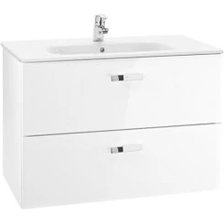 Подвесная тумба Roca Victoria Basic A856576806 (80 см, белая глянцевая, подвесная), фото 