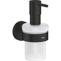 Дозатор жидкого мыла Grohe QuickFix Start Black 411952430 (черный матовый, настенный), Цвет производителя: черный матовый, фото 