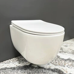 Безободковый подвесной унитаз VBI Vulcano White VBI-020400 (белый глянцевый, с сиденьем), Цвет производителя: белый глянец, фото 