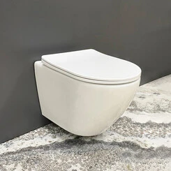Безободковый подвесной унитаз VBI Kapri White VBI-020100 (белый глянцевый, с сиденьем), фото 