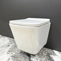 Безободковый подвесной унитаз VBI Caprera White VBI-020300 (белый глянцевый, с сиденьем), Цвет производителя: белый глянец, фото 