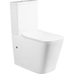 Безободковый унитаз-компакт Qtap Stenava Rimless QT27228303W (с сиденьем), фото 