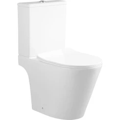 Безободковый унитаз-компакт Qtap Dove Rimless QT06228380BW (с сиденьем), фото 