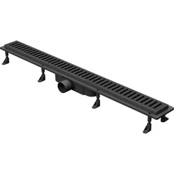 Линейный трап Koller Pool Aqua Black Matt AQLMB0700 (70 см, черный матовый с решеткой Line), Цвет производителя: черный матовый, Доступные размеры: 70, фото 