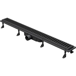 Линейный трап Koller Pool Aqua Black Matt AQLMB0800 (80 см, черный матовый с решеткой Line), Цвет производителя: черный матовый, Доступные размеры: 80, фото 