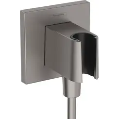 Подключение для душевого шланга Hansgrohe Fixfit E Brushed Black Chrome 26889340 (брашированный черный хром), Цвет производителя: брашированный черный хром, фото 