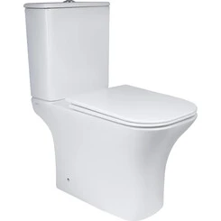Безободковый унитаз-компакт Qtap Presto Quadro Rimless QT24221215AW (с сиденьем), фото 