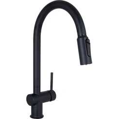 Змішувач для кухні Qtap Rozcesti Black Matt QTROZ366BLM45940 (чорний матовий, з висувною лійкою та підключенням питної води), Колір виробника: чорний матовий, фото 
