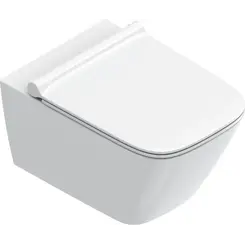 Безободковый подвесной унитаз Catalano Green 55 NewFlush 0411550001+0451200001+9056060000 (воронкообразный, с сиденьем), фото 
