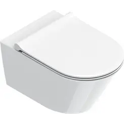 Безободковый подвесной унитаз Catalano Zero 55 NewFlush 0111550001+5SCSTP000+9056060000 (белый глянец, воронкообразный, с сиденьем), Цвет производителя: белый глянец, фото 