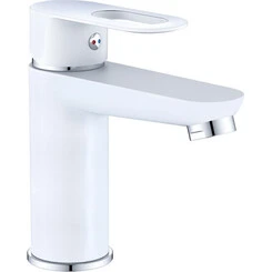Змішувач для умивальника Lidz Latwa 001 Chrome/White LDLAT001WHI45423 (хром/білий), Колір виробника: хром, білий, фото 
