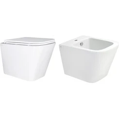 Комплект Qtap Tern QT1733052EUQW47437 (унитаз подвесной Qtap Tern Rimless QT17332303ASW + биде подвесное Qtap Tern QT17551303GW), фото 
