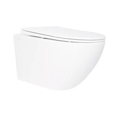 Безободковый подвесной унитаз Qtap Jay QT07335176W (с сиденьем), фото 