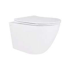 Безободковый подвесной унитаз Qtap Robin Ultra Quiet Rimless White Gloss QT13332381АSW (воронкообразный, с сиденьем), фото 