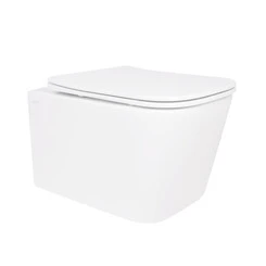 Безободковый подвесной унитаз Qtap Crow Ultra Quiet Rimless White Gloss QT05335172W (воронкообразный, с сиденьем), фото 
