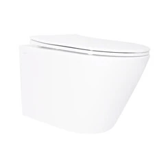 Безободковый подвесной унитаз Qtap Swan Ultra Quiet Rimless White Gloss QT16335180W (воронкообразный, с сиденьем), фото 