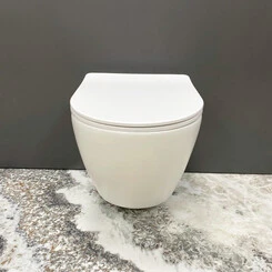 Безободковый подвесной унитаз VBI Vulcano White Matt VBI-020415 (белый матовый, с сиденьем), Цвет производителя: белый матовый, фото 