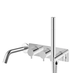 Смеситель скрытого монтажа для ванны Kohlman Axel Chrome KPL-QW265AW (хром, с лейкой и шлангом, внутренняя часть в комплекте), Цвет производителя: хром, фото 