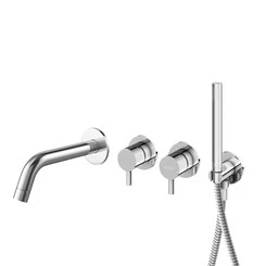 Смеситель скрытого монтажа для ванны Kohlman Axel Chrome KPL-QW260AW (хром, с лейкой и шлангом, внутренняя часть в комплекте), Цвет производителя: хром, фото 