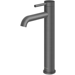 Смеситель для умывальника Kohlman Axel Graphite QB170AG (графитовый, высокий), фото 