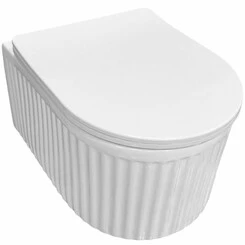 Безободковый подвесной унитаз VBI Torcello White Gloss VBI-020800 (с сиденьем), фото 