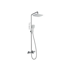 Душова система з термостатом Ravak Termo Chrome/White TE 092.00CR/WH (X070098, хром/біла, з виливом), Колір виробника: хром, білий, фото 