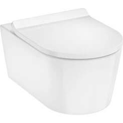 Безободковый подвесной унитаз Hansgrohe EluPura S 62025450 (воронкообразный, c сиденьем), фото 