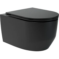 Безободковый подвесной унитаз Devit Art 3.0 Black Matt Vortex Flush 3030140B (черный матовый, воронкообразный, с сиденьем), Цвет производителя: черный матовый, фото 