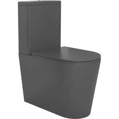 Безободковый унитаз-компакт Koller Pool Grace Black Matt 1808560699 (черный матовый, воронкообразный, с сиденьем), Цвет производителя: черный матовый, фото 