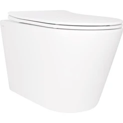 Безободковый подвесной унитаз Qtap Scorpio Ultra Quiet Rimless QT14332380AW (воронкообразный, с сиденьем), фото 