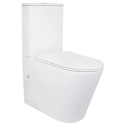 Безободковый унитаз-компакт Qtap Scorpio Ultra Quiet QT14226088AW (воронкообразный, с сиденьем), фото 