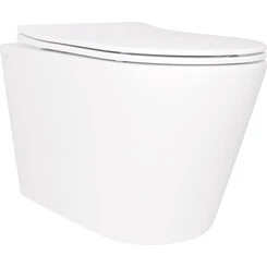 Безободковый подвесной унитаз Qtap Scorpio Ultra Quiet QT14332380ASW (воронкообразный, c сиденьем), фото 
